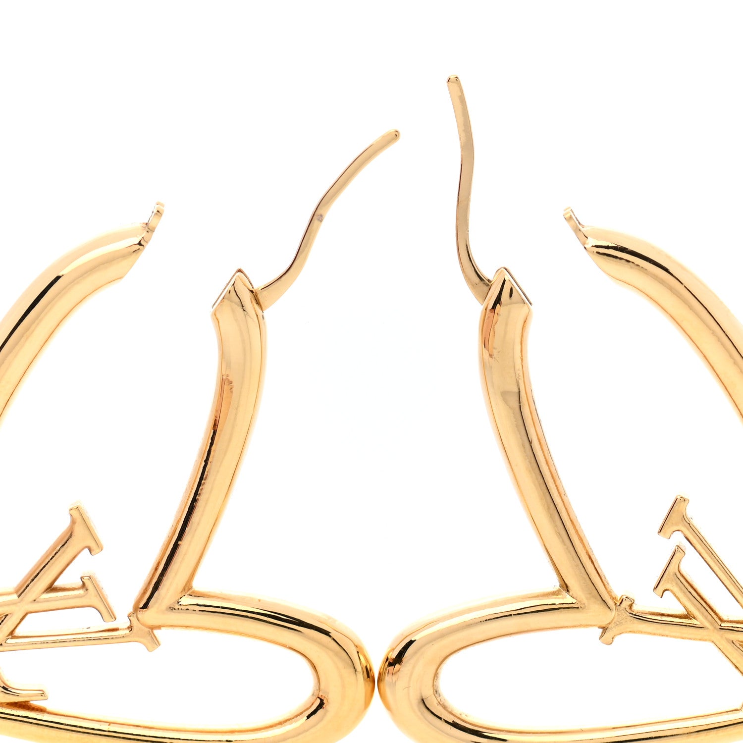 Louis Vuitton Metal Fall In Love Hoop Earrings GM Gold 3 of 5