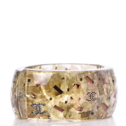 Chanel Resin CC Confetti Cuff Transparent Gold 3 of 6