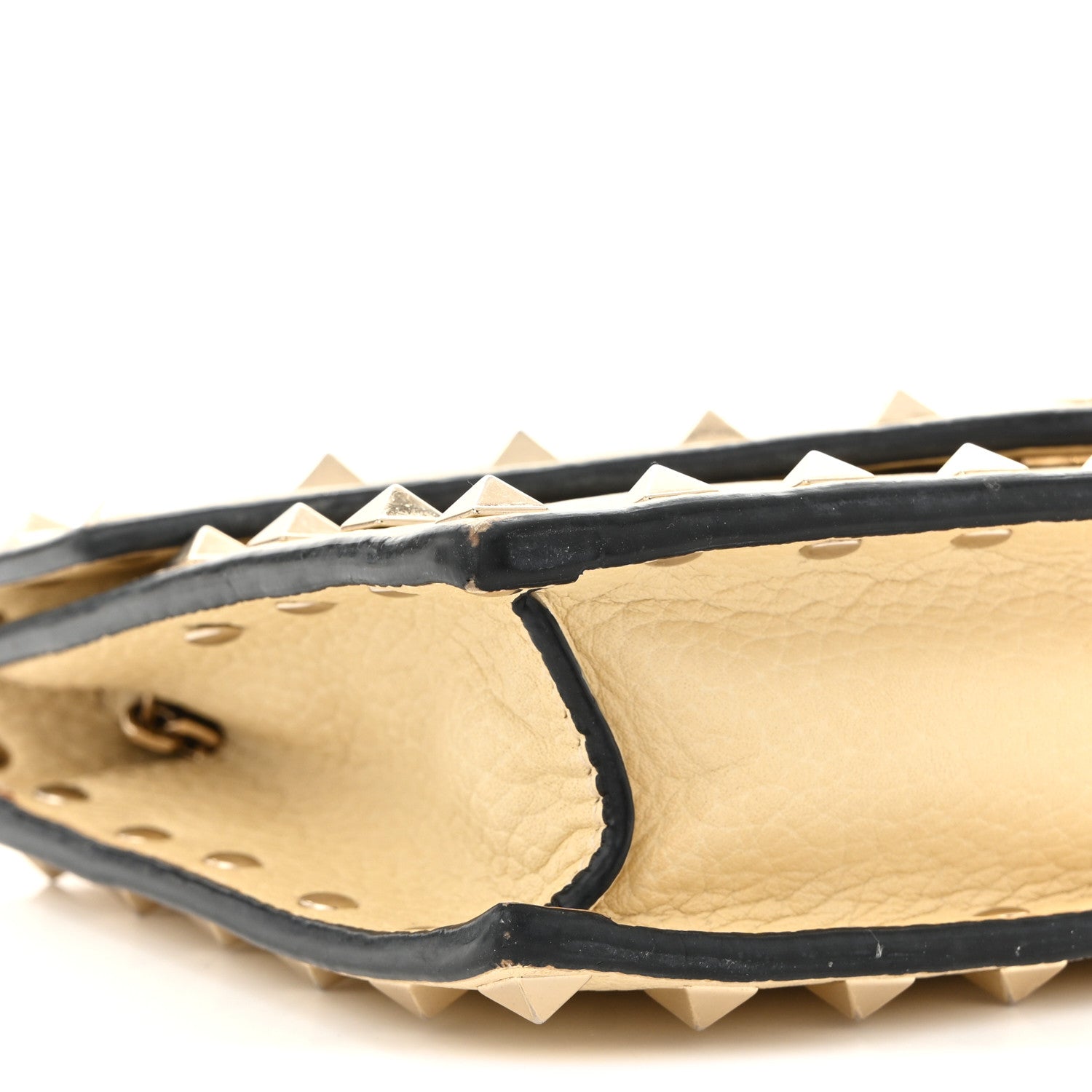 Valentino Garavani Vitello Rockstud Envelope Wallet on Chain Ivory 8 of 9