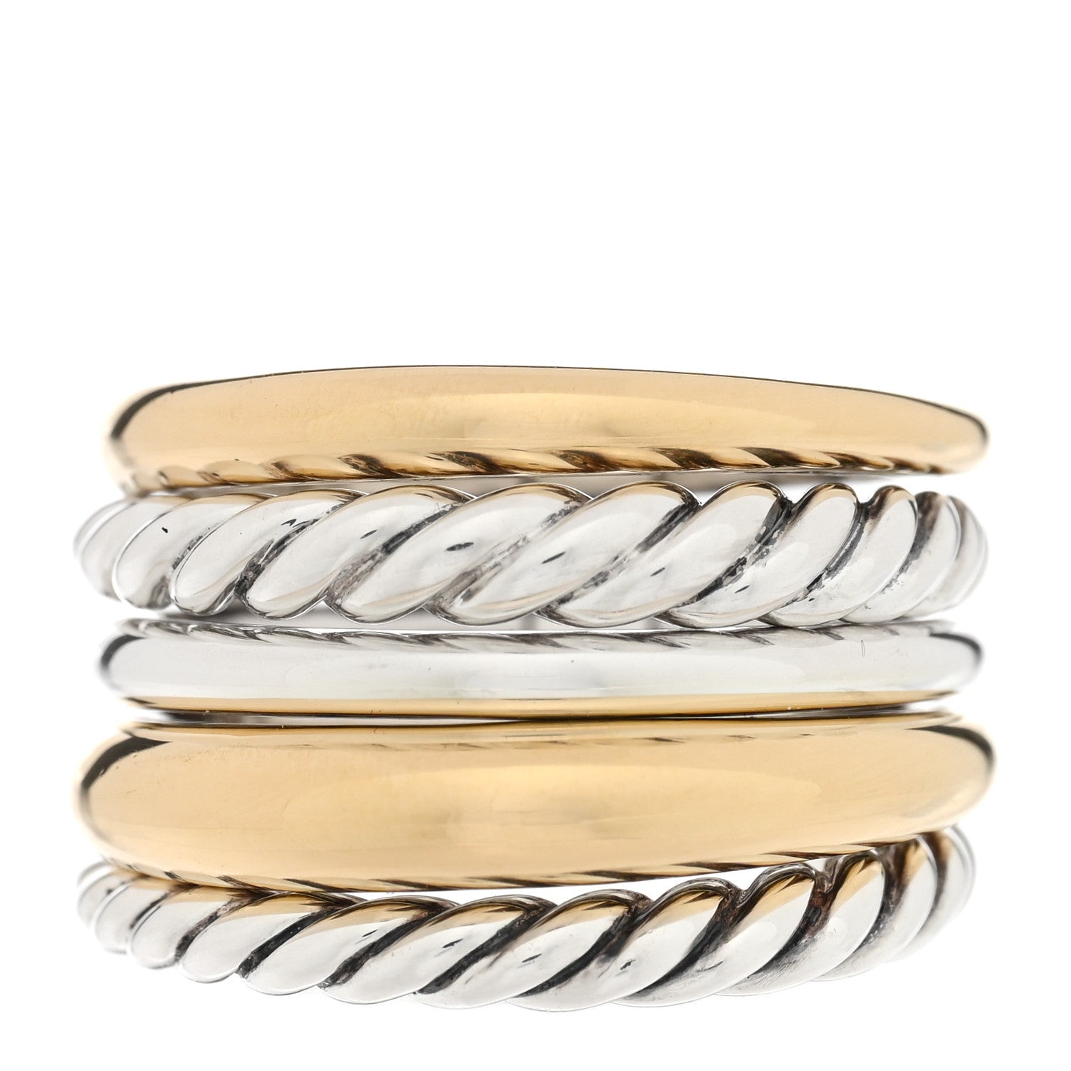 David Yurman Sterling Silver 18K Yellow Gold Wide Pure Form Ring 49 5 1 of 4