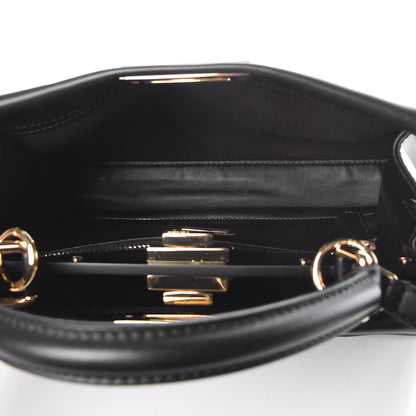 Fendi Vitello Seta Shiny Nappa Medium Peekaboo Iconic Satchel Black 5 of 9