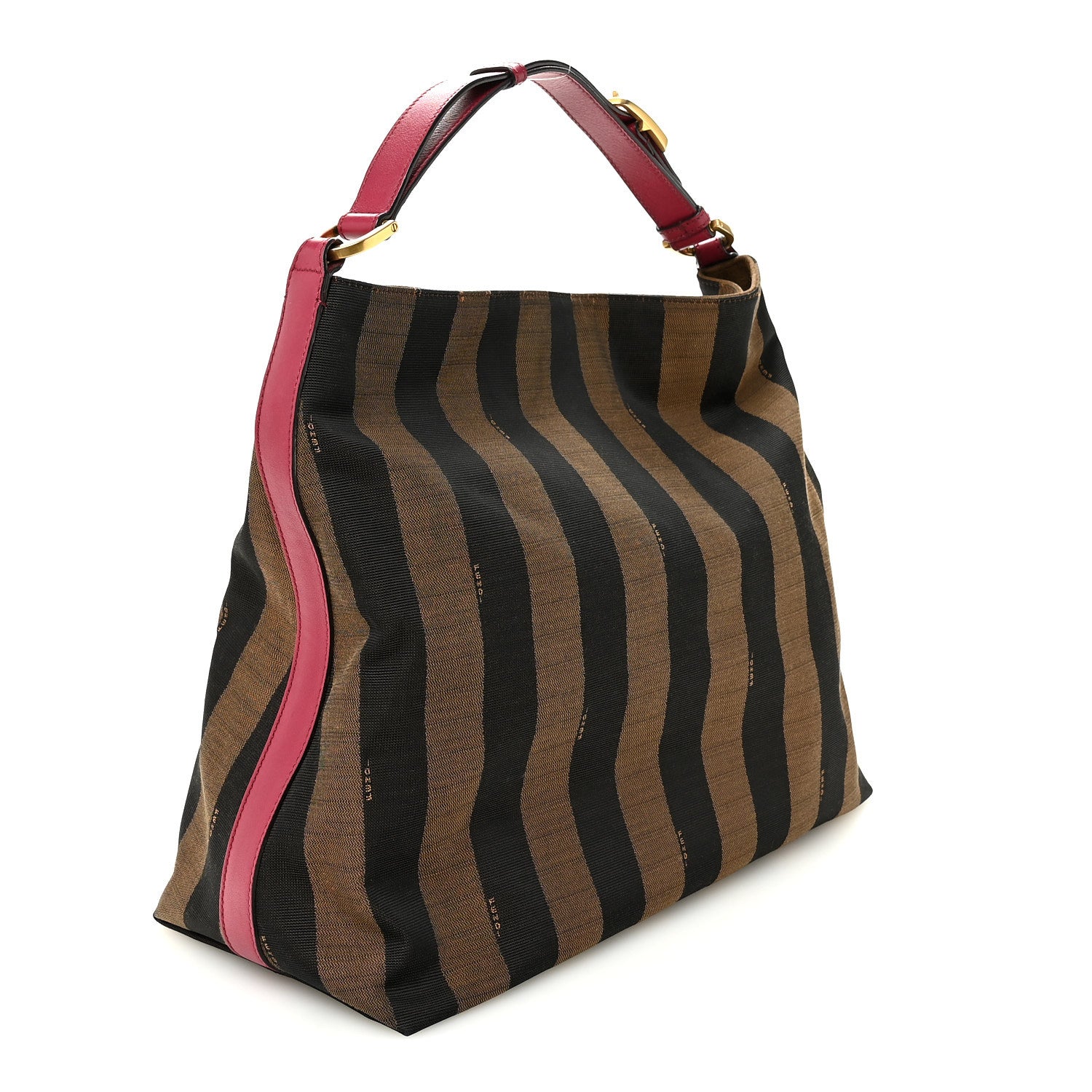 Fendi Pequin Cuoio Vegetale Large Hobo Tobacco Amarena 3 of 10