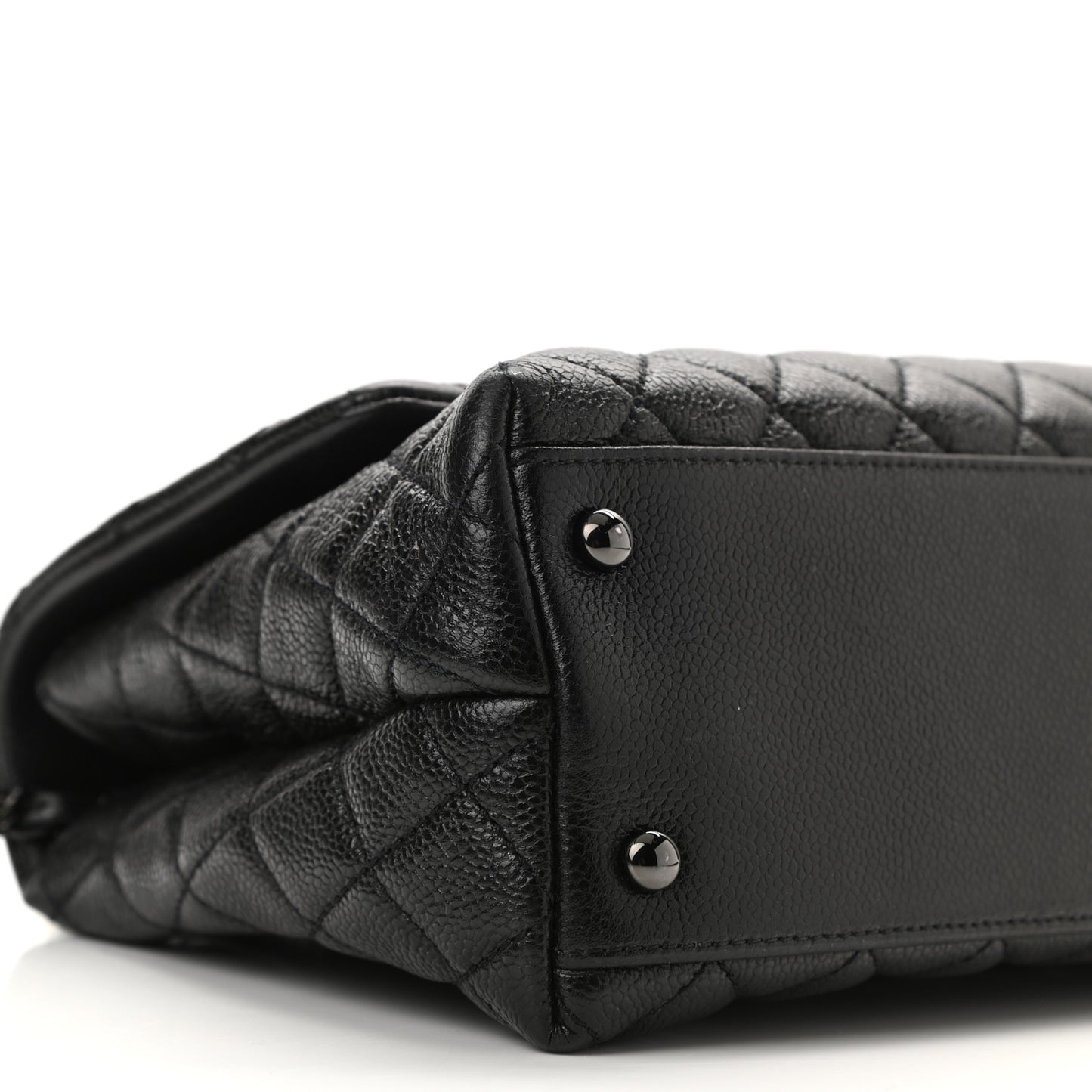 Caviar Quilted Small Coco Handle Flap So Black