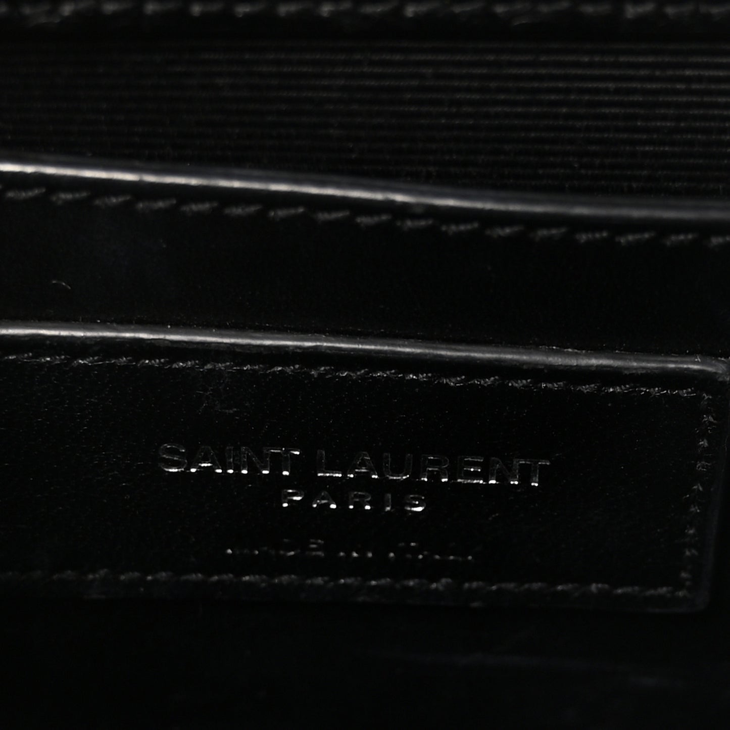 Calfskin Crocodile Embossed Small Classic Monogram Kate Tassel Satchel Black