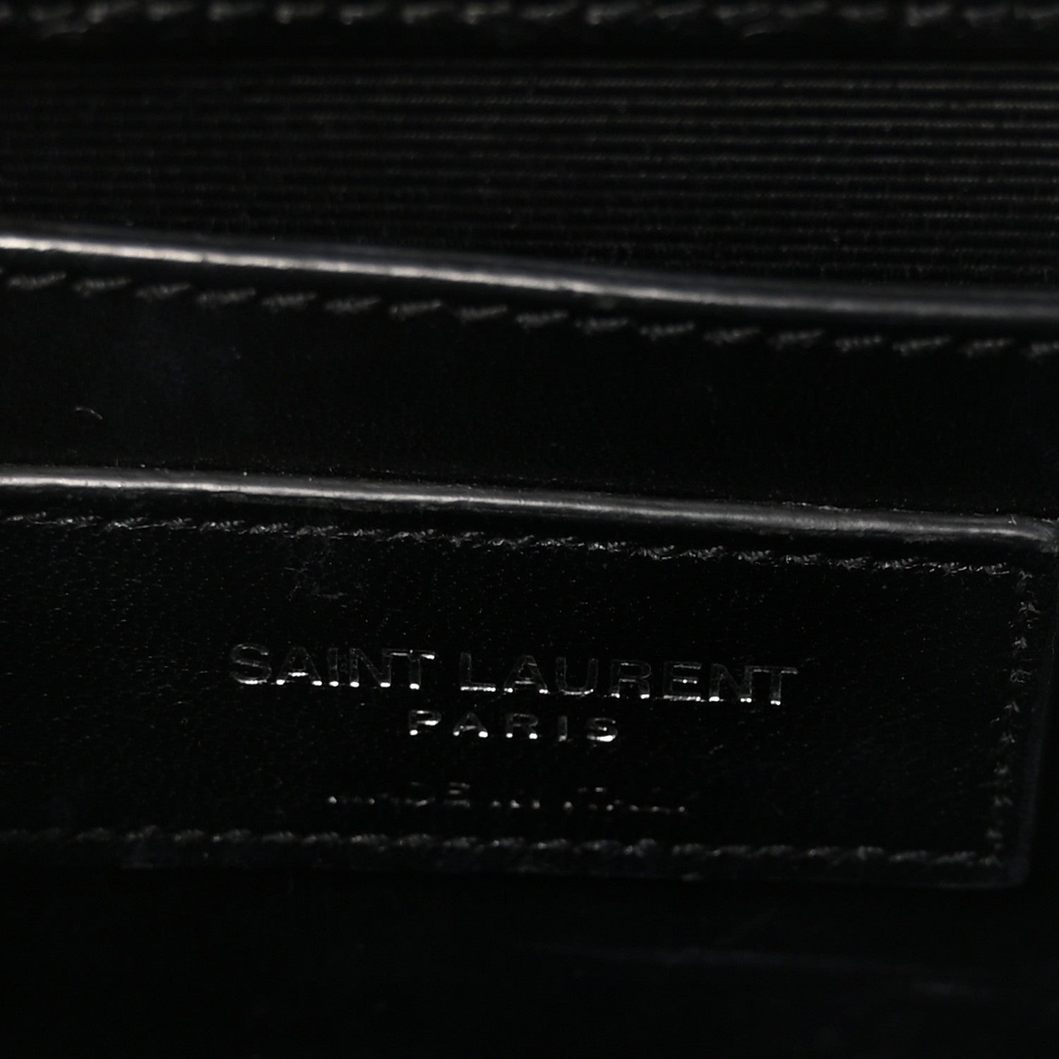 Saint Laurent Calfskin Crocodile Embossed Small Classic Monogram Kate Tassel Satchel Black 7 of 10