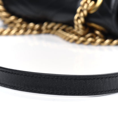 Gucci Calfskin Matelasse Mini GG Marmont Shoulder Bag Black 20 of 21
