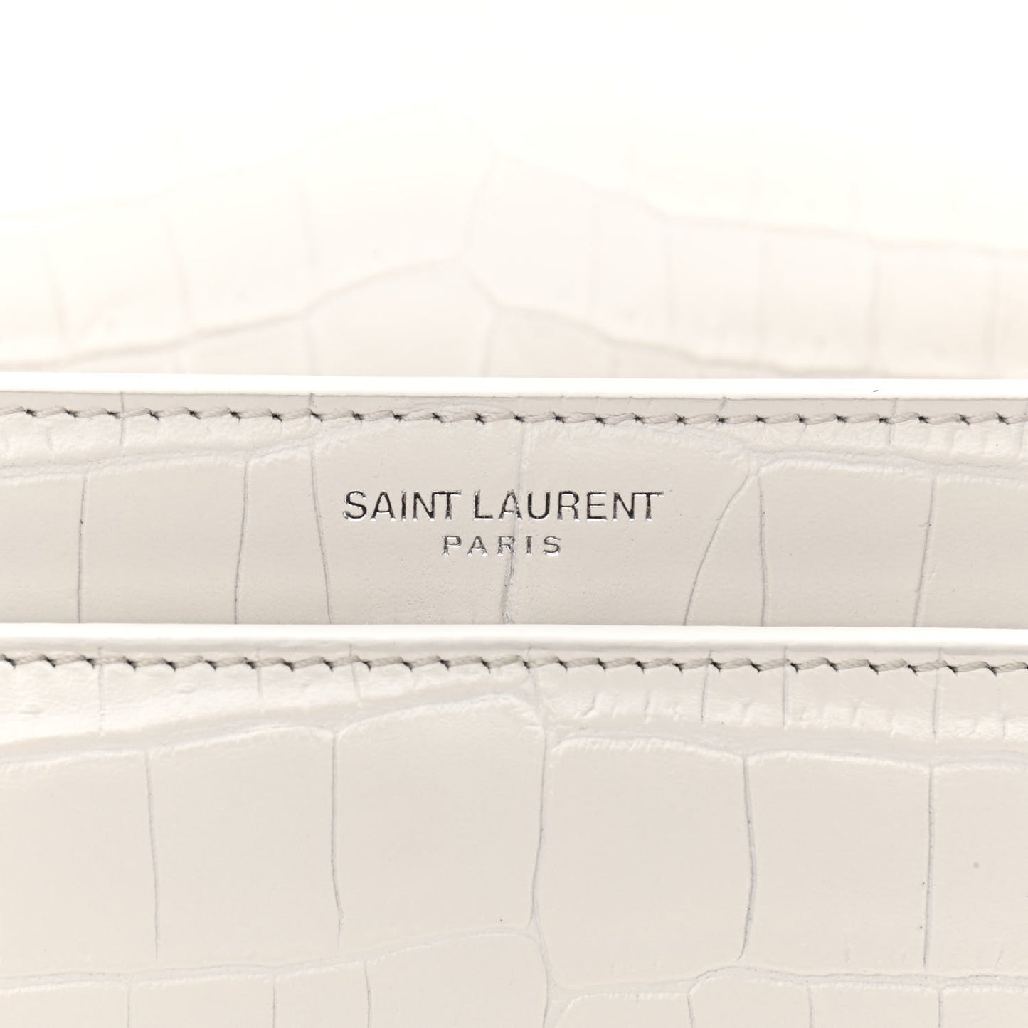 Calfskin Crocodile Embossed Medium Monogram Sunset Blanc Vintage