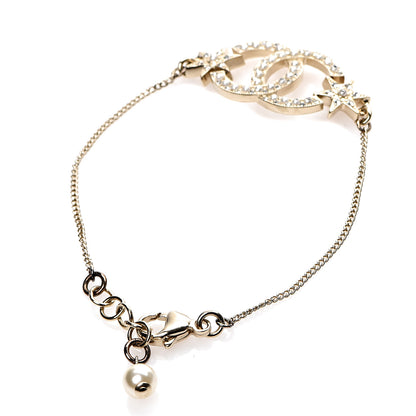Chanel Pearl Crystal CC Star Bracelet Gold 2 of 3