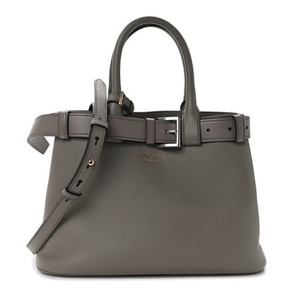 Prada Soft Grained Calfskin Vitello Small Buckle Bag Argilla 1 of 10
