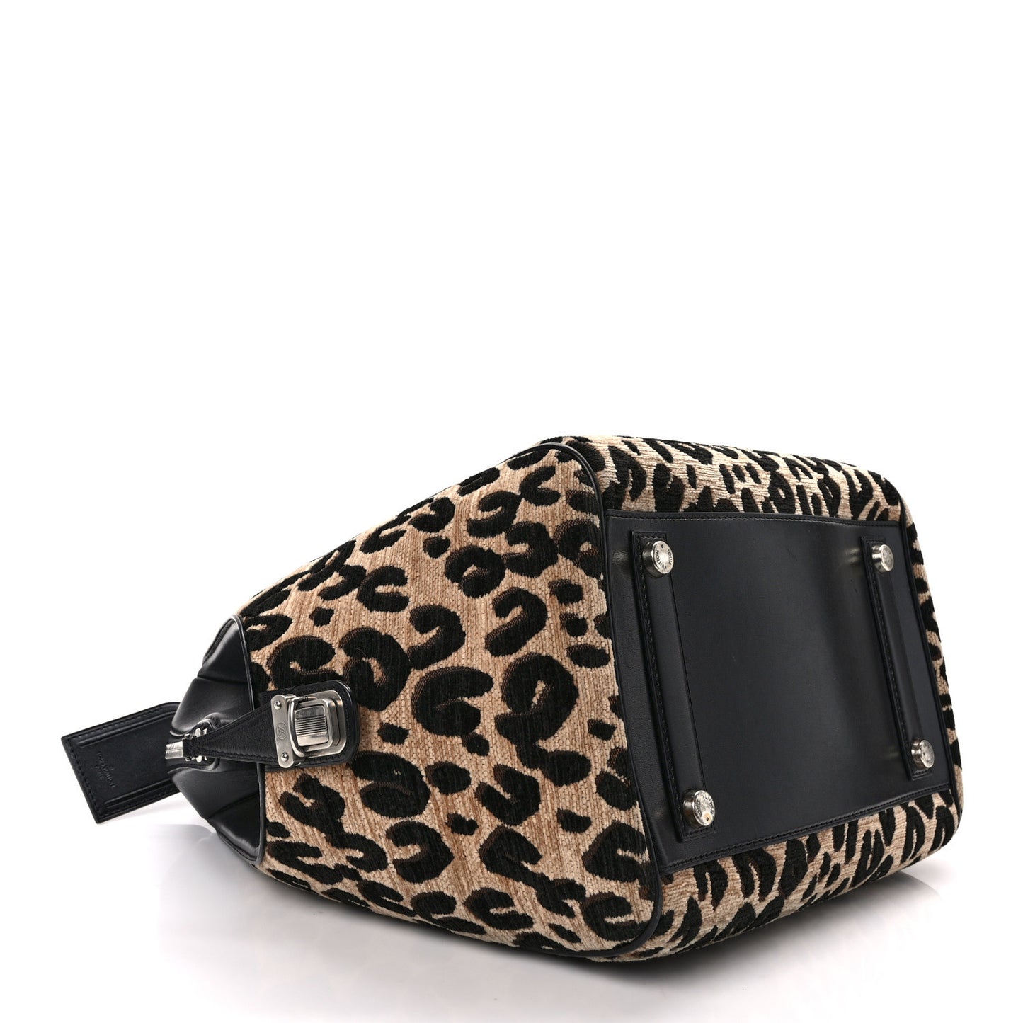 Jacquard Velvet Leopard Print Stephen Sprouse North South Bag Black
