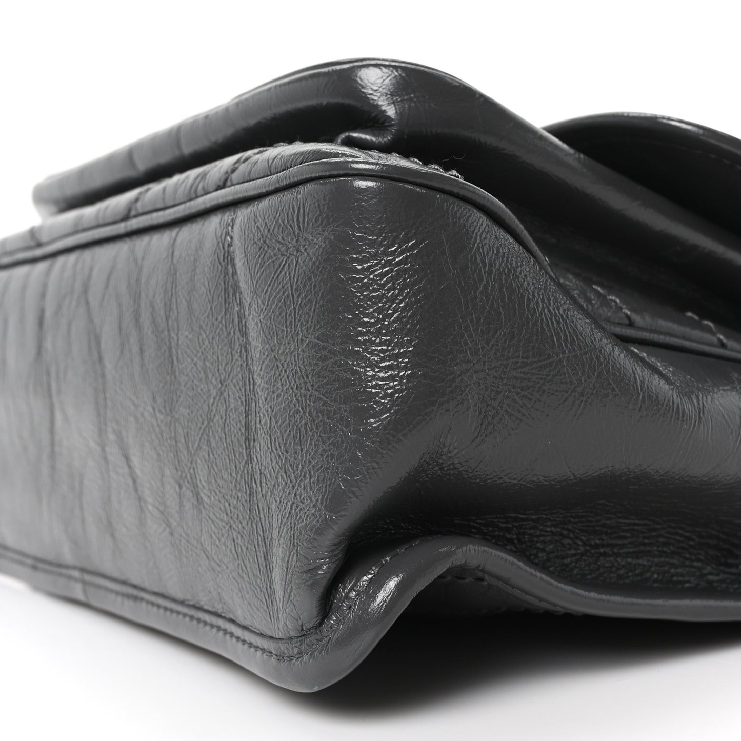 Crinkled Calfskin Matelasse Monogram Medium Niki Chain Satchel Storm