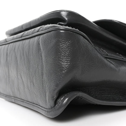 Saint Laurent Crinkled Calfskin Matelasse Monogram Medium Niki Chain Satchel Storm 10 of 10