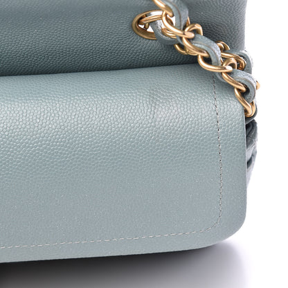 Chanel Iridescent Caviar Quilted Small Double Flap Light Blue 12 of 12
