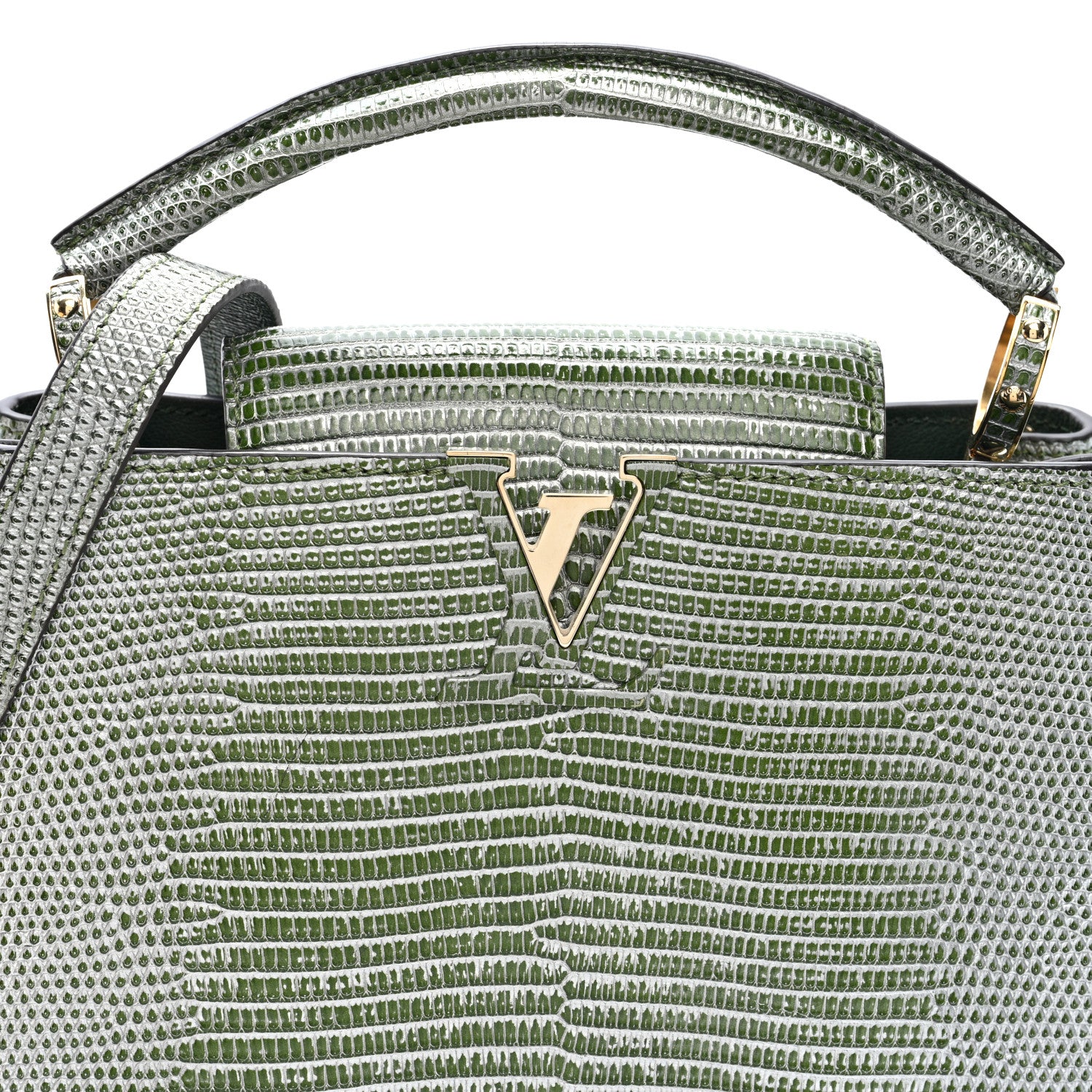 Louis Vuitton Lizard Capucines BB Green 6 of 9