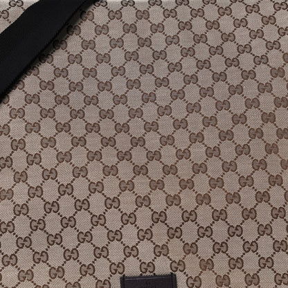 Gucci Monogram Large Flap Messenger Bag Beige Dark Brown 8 of 10