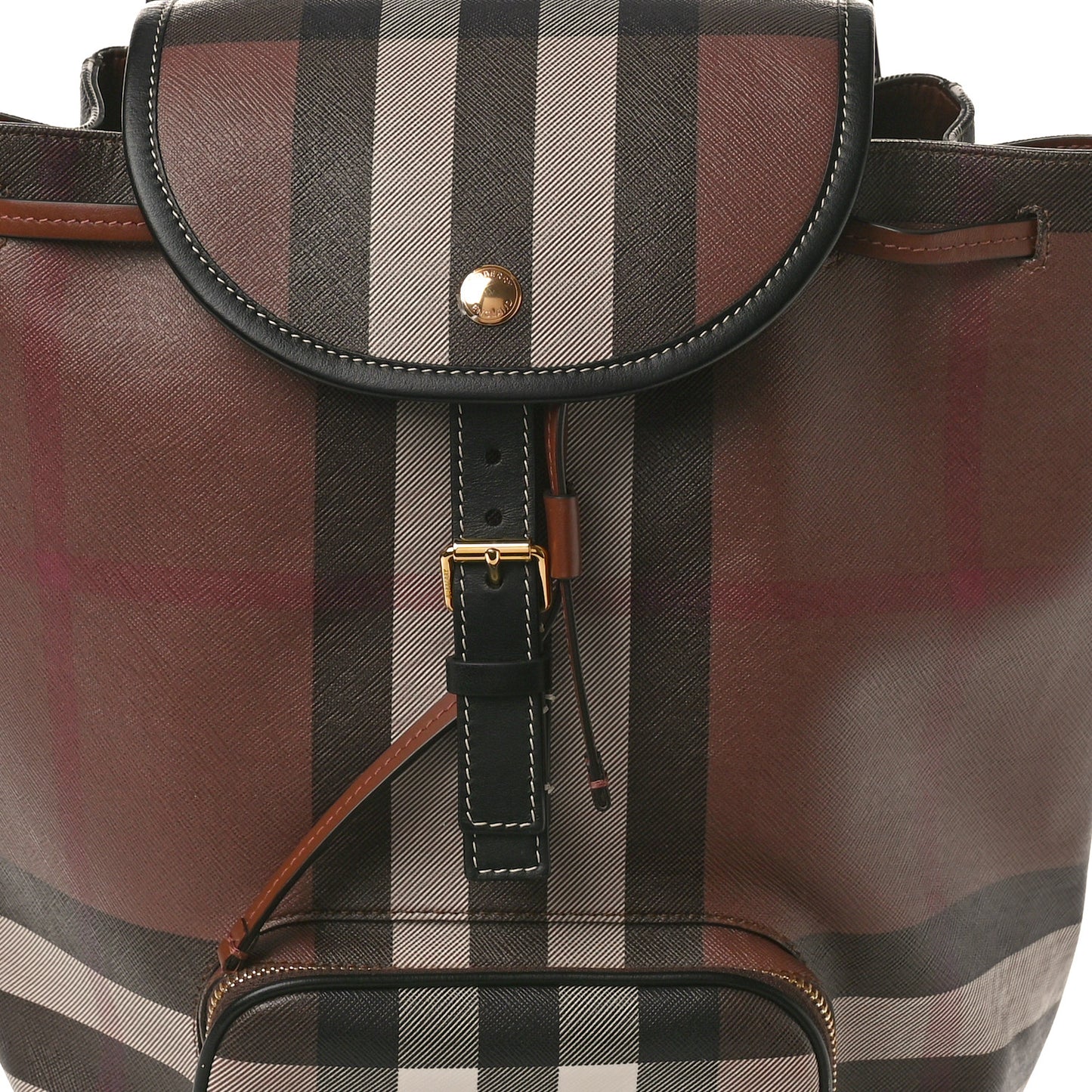 E-Canvas Check Medium Backpack Dark Birch Brown
