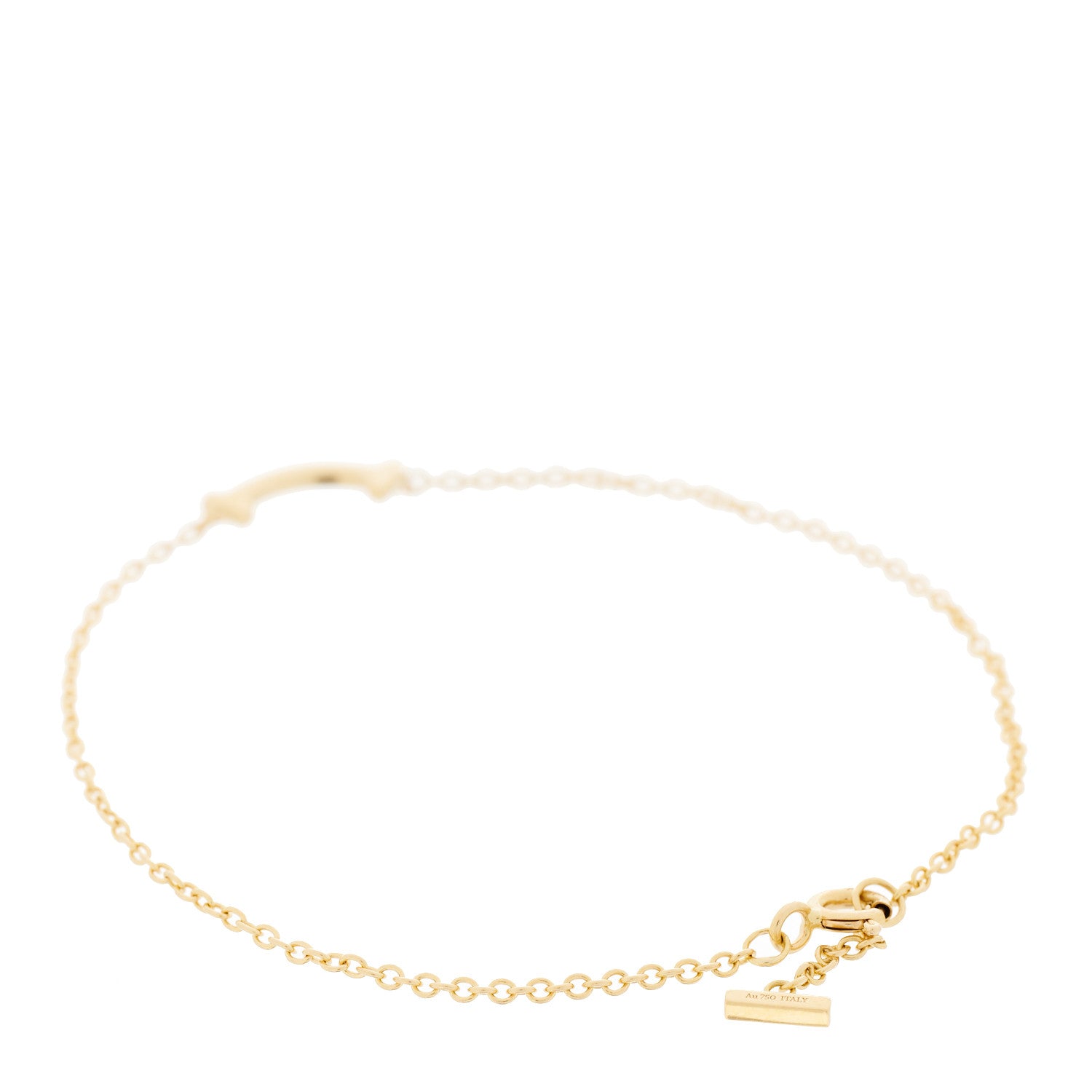 Tiffany 18K Yellow Gold Mini T Smile Bracelet 2 of 4