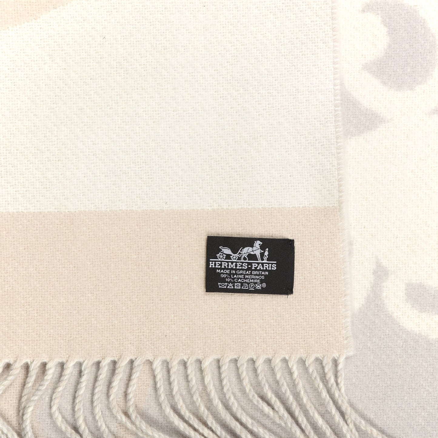 Cashmere Wool Brides De Gala Plaid Blanket Gris Perle