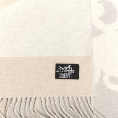 Hermes Cashmere Wool Brides De Gala Plaid Blanket Gris Perle 2 of 3
