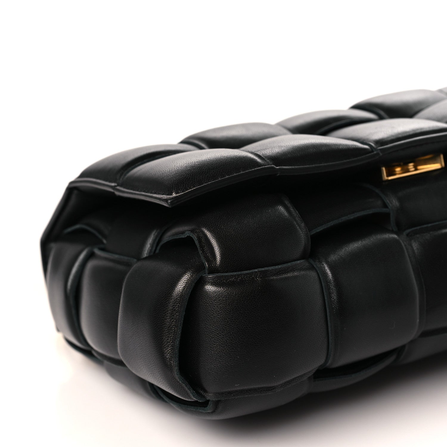 Bottega Veneta Lambskin Maxi Intreccio Padded Chain Cassette Crossbody Bag Black 8 of 9