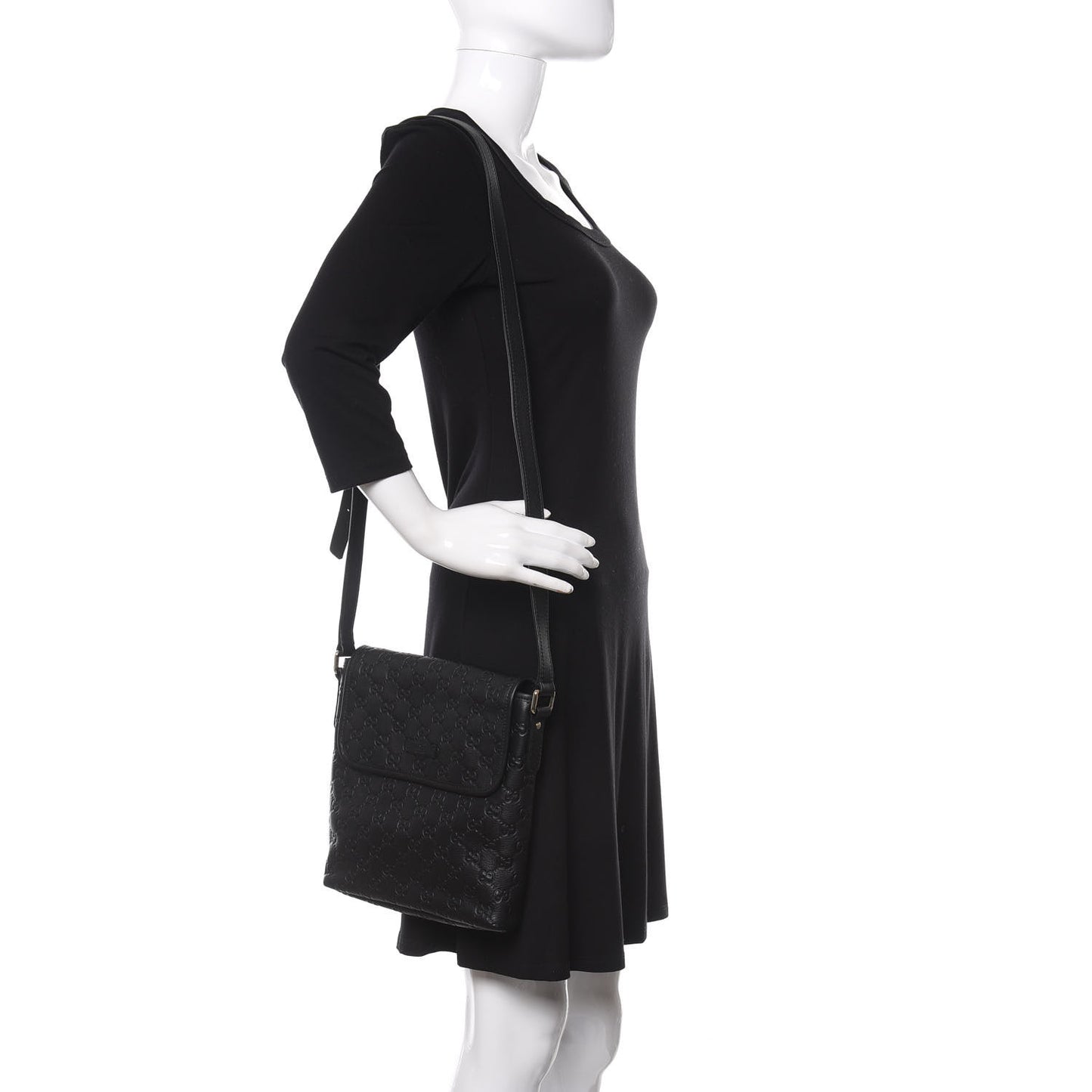 Guccissima Small Flap Messenger Bag Black
