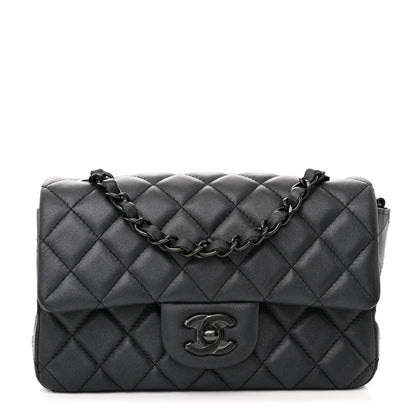 Chanel Lambskin Quilted Mini Rectangular Flap So Black 1 of 11