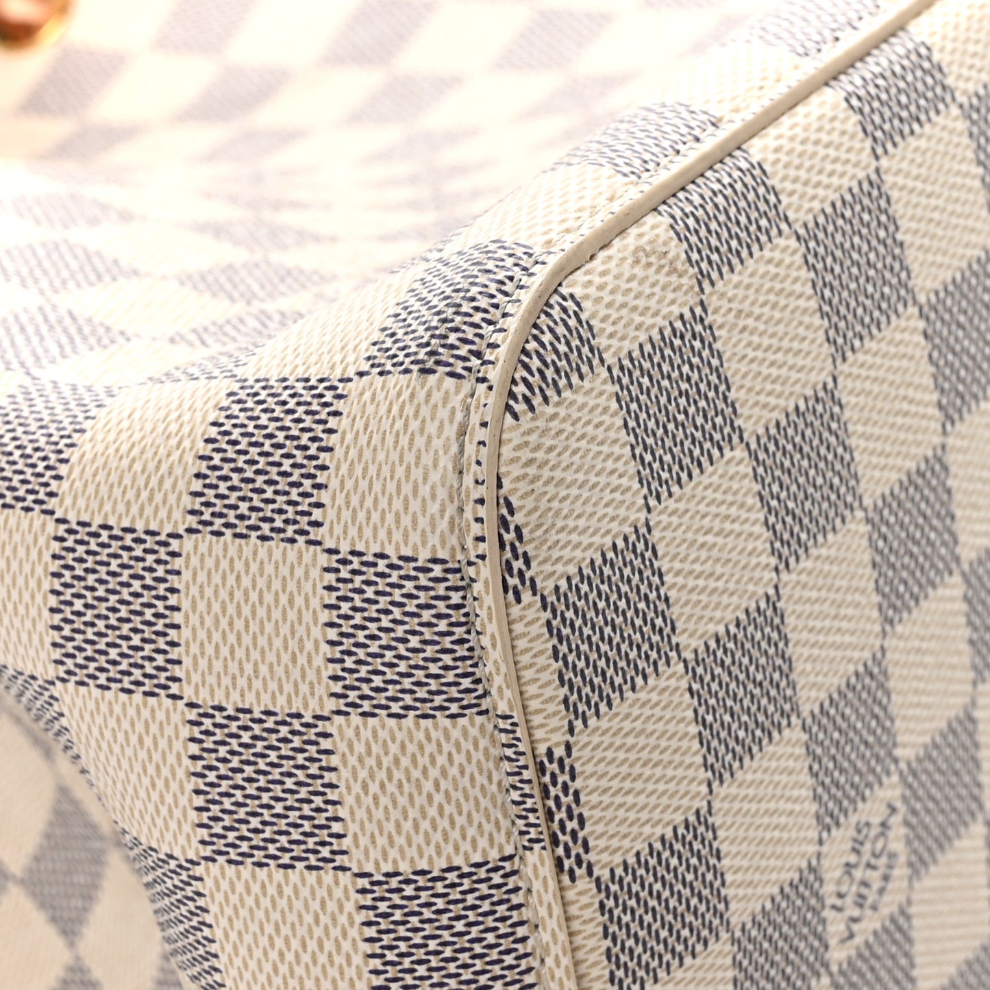 LOUIS VUITTON Damier Azur Braided Neonoe MM Peach Cream