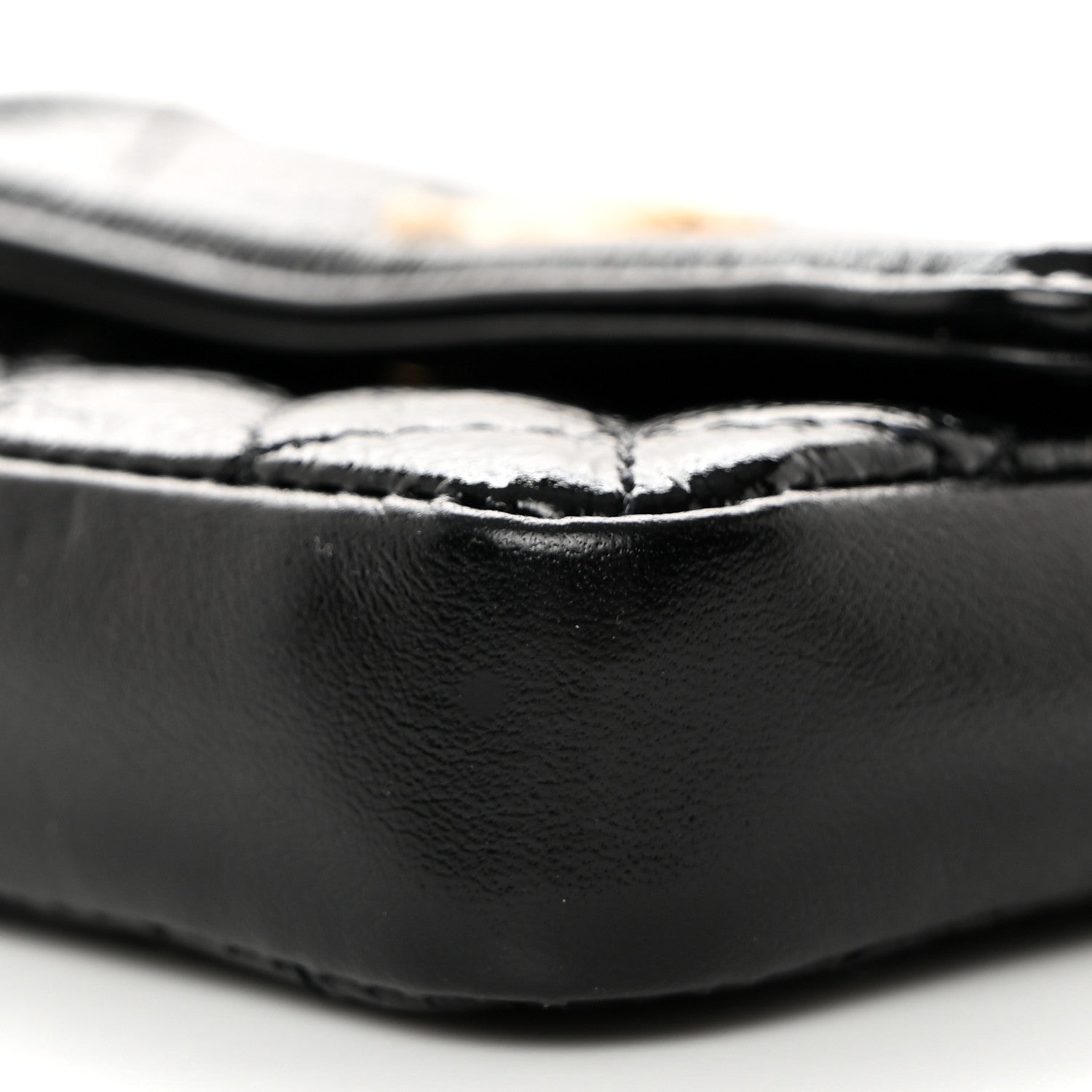Chanel Shiny Aged Calfskin Quilted Waist Belt Bag Black 10 of 10