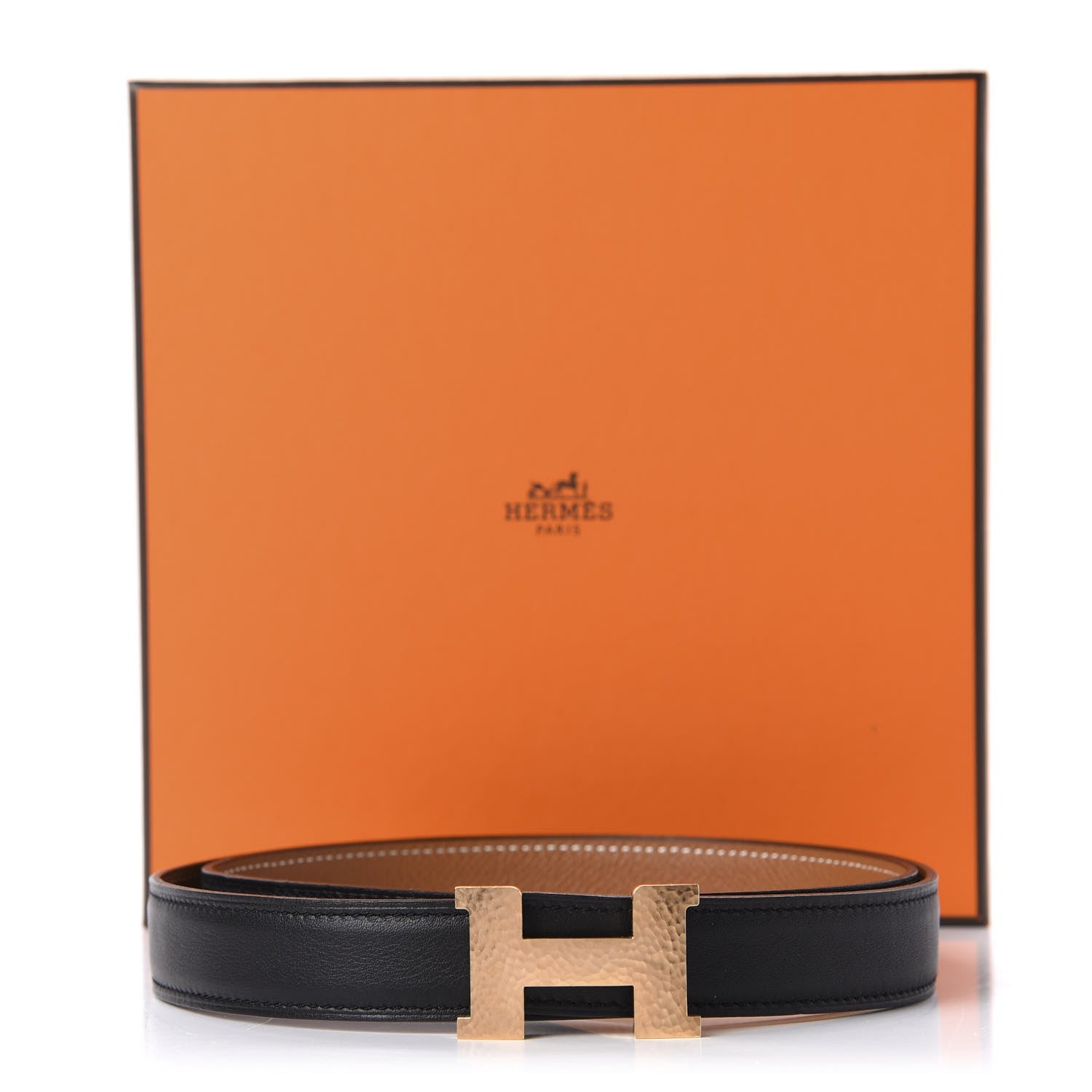Hermes Swift Epsom 24mm Mini Martelee Constance Belt 85 Black Gold 4 of 4
