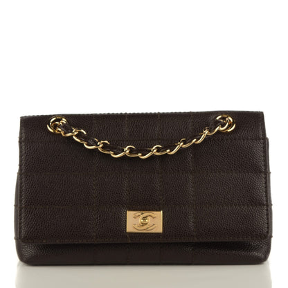 Chanel Caviar Square Stitched Small Flap Dark Brown 1 of 8