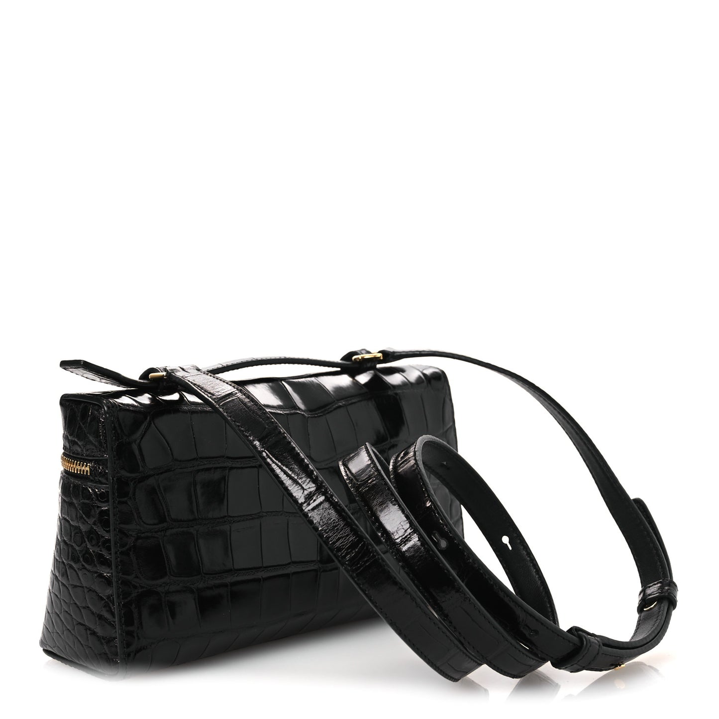 Glazed Alligator L19 Extra Pocket Pouch Black