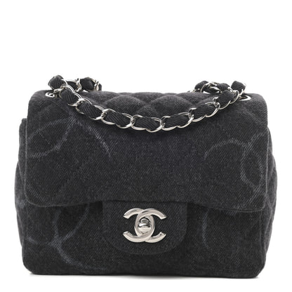Chanel Denim CC Quilted Mini Square Flap Black 1 of 11