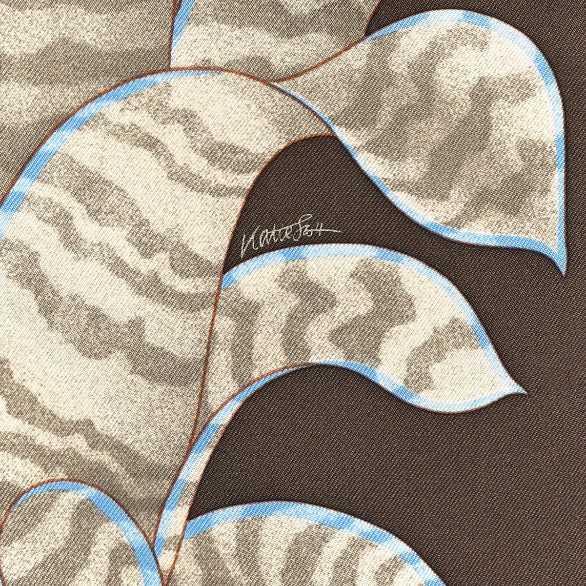 Silk Index Bromeliaceae Scarf 90 Ebene Bleu Miel