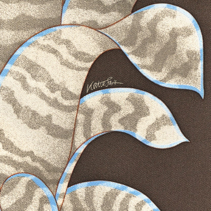 Hermes Silk Index Bromeliaceae Scarf 90 Ebene Bleu Miel 6 of 6