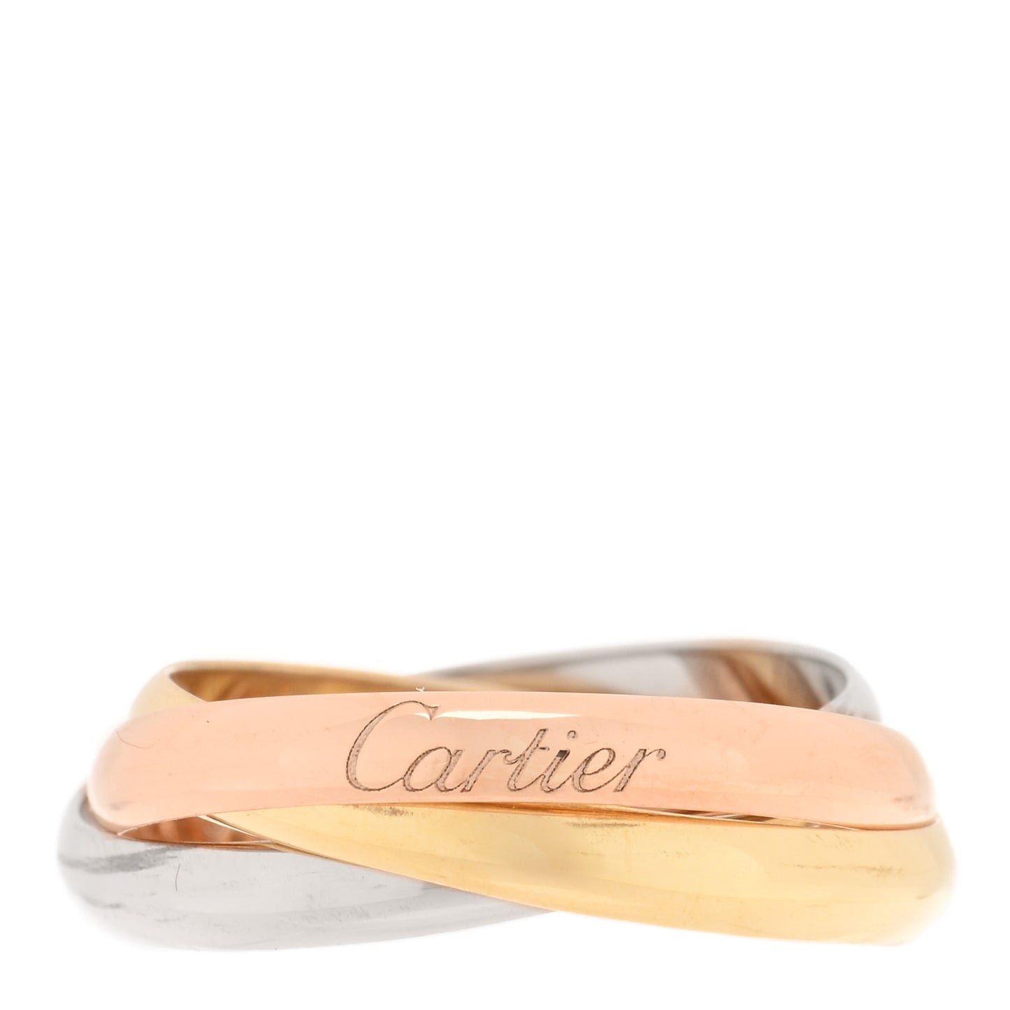 18K Pink Yellow White Gold Small Trinity Ring 53 6.5