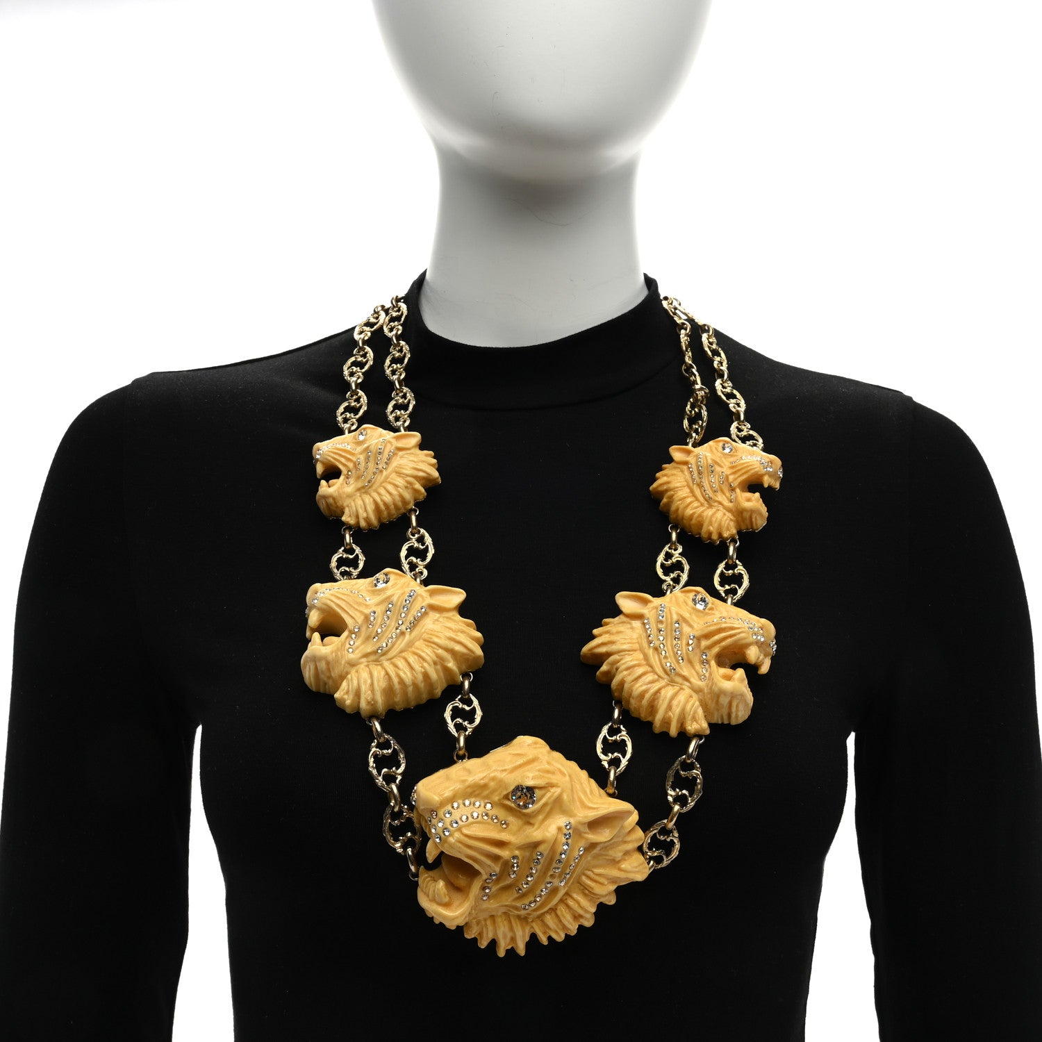 Gucci Resin Crystal Rajah Necklace Ivory 2 of 4