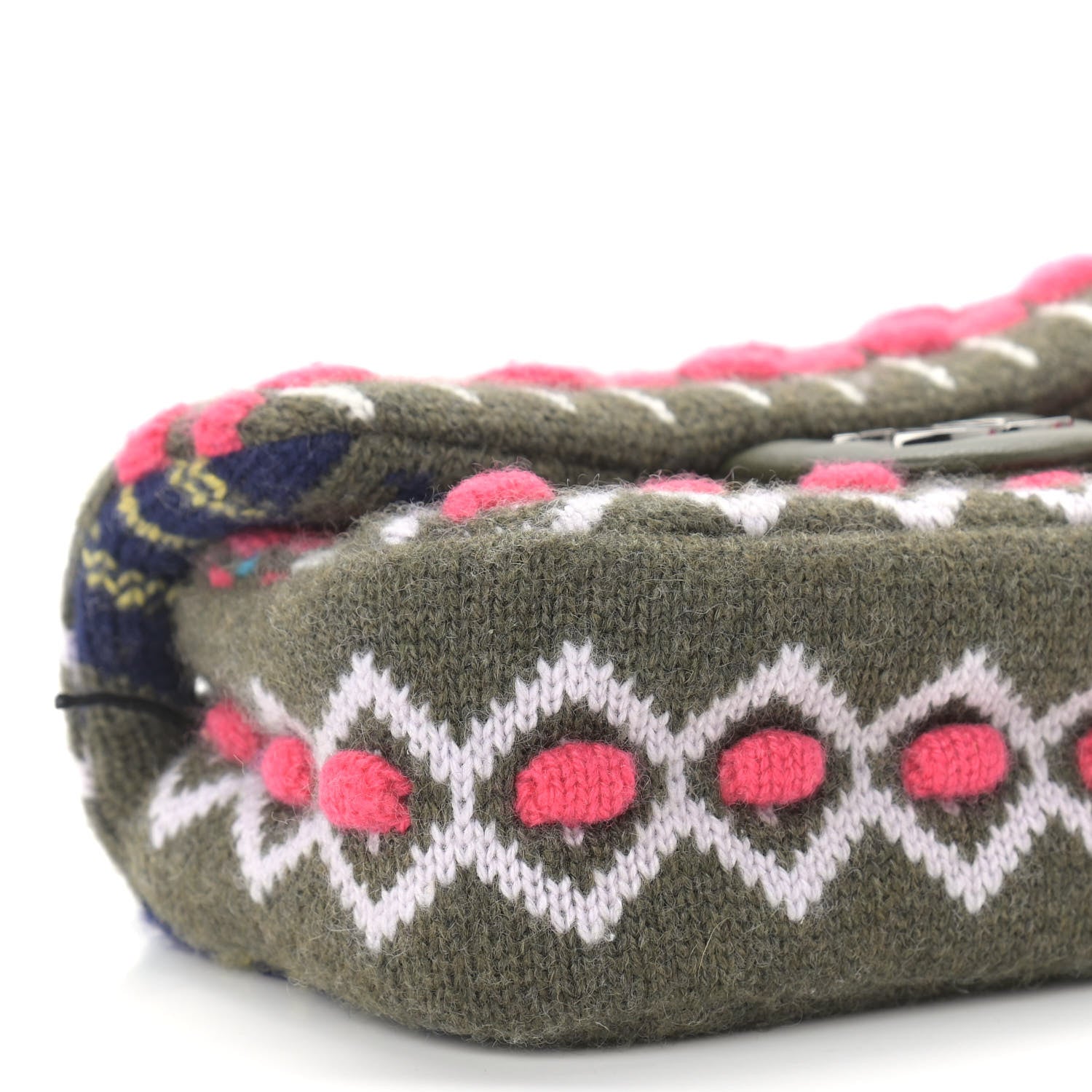 Chanel Cashmere Knit Extra Mini Single Flap Khaki Multicolor 8 of 9