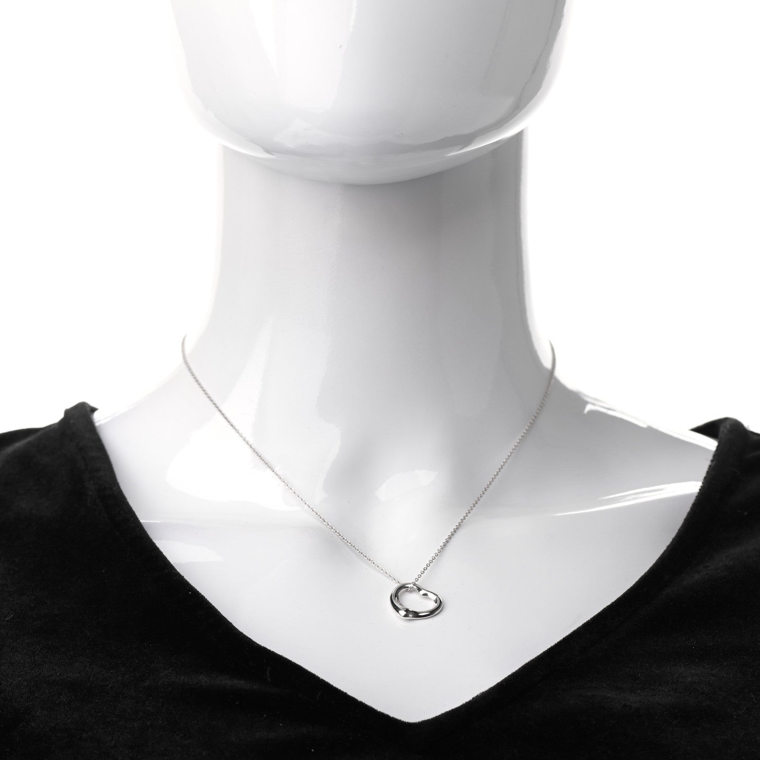 Tiffany Sterling Silver 16mm Elsa Peretti Open Heart Pendant Necklace 2 of 8