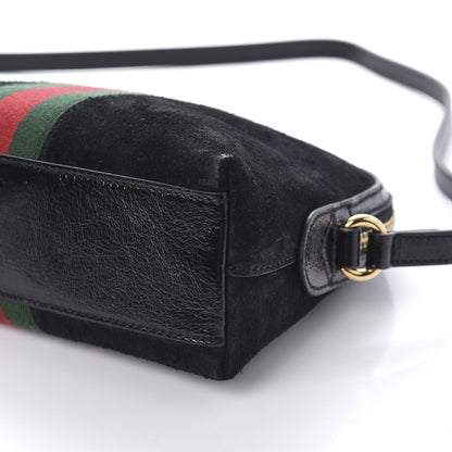 Gucci Suede Patent Web GG Small Ophidia Dome Shoulder Bag Black 7 of 10