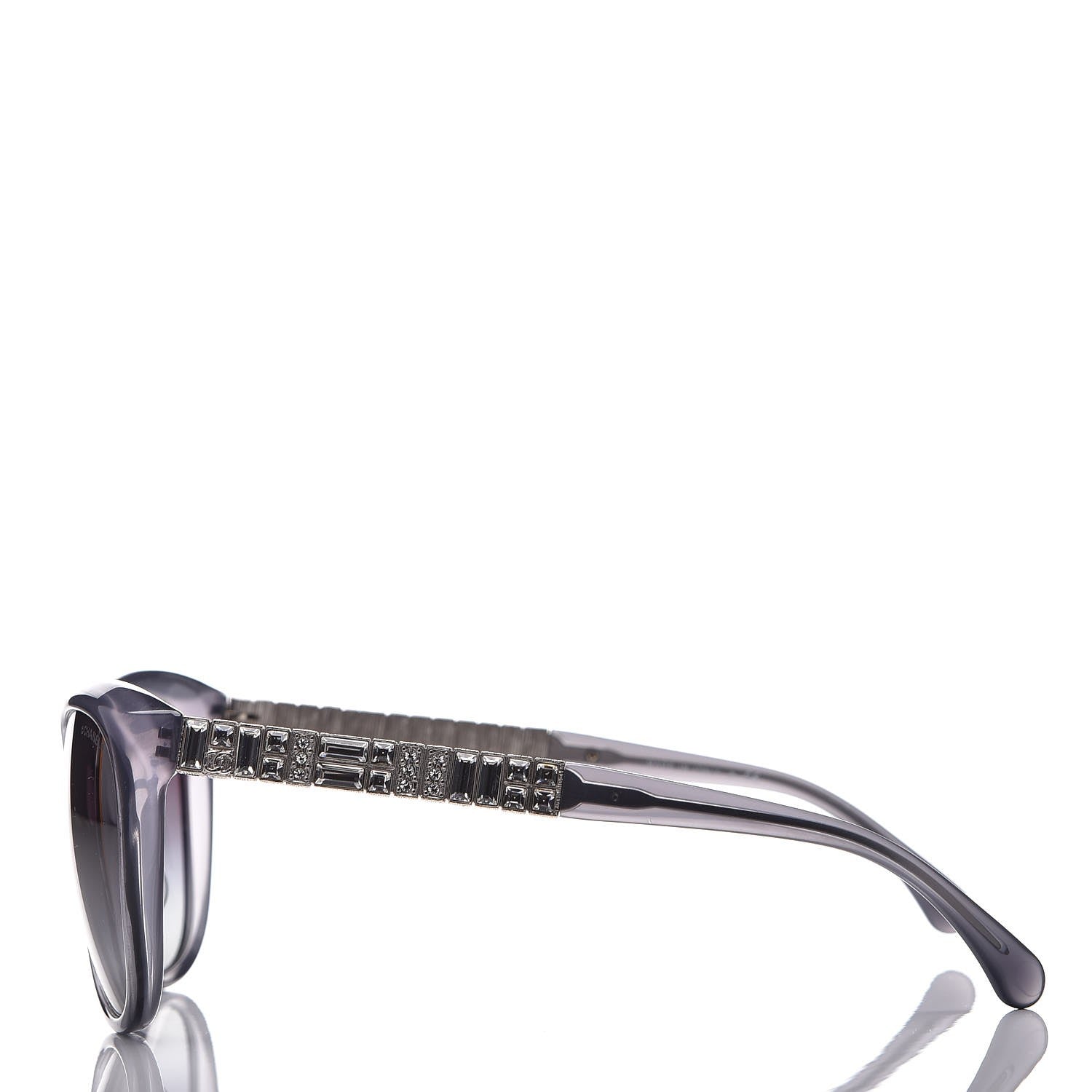 Chanel Crystal Baguette Cat Eye Sunglasses 5309-B-A Grey 3 of 8