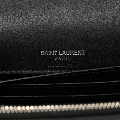 Saint Laurent Calfskin Lizard Embossed Monogram Kate Belt Bag Black 6 of 12