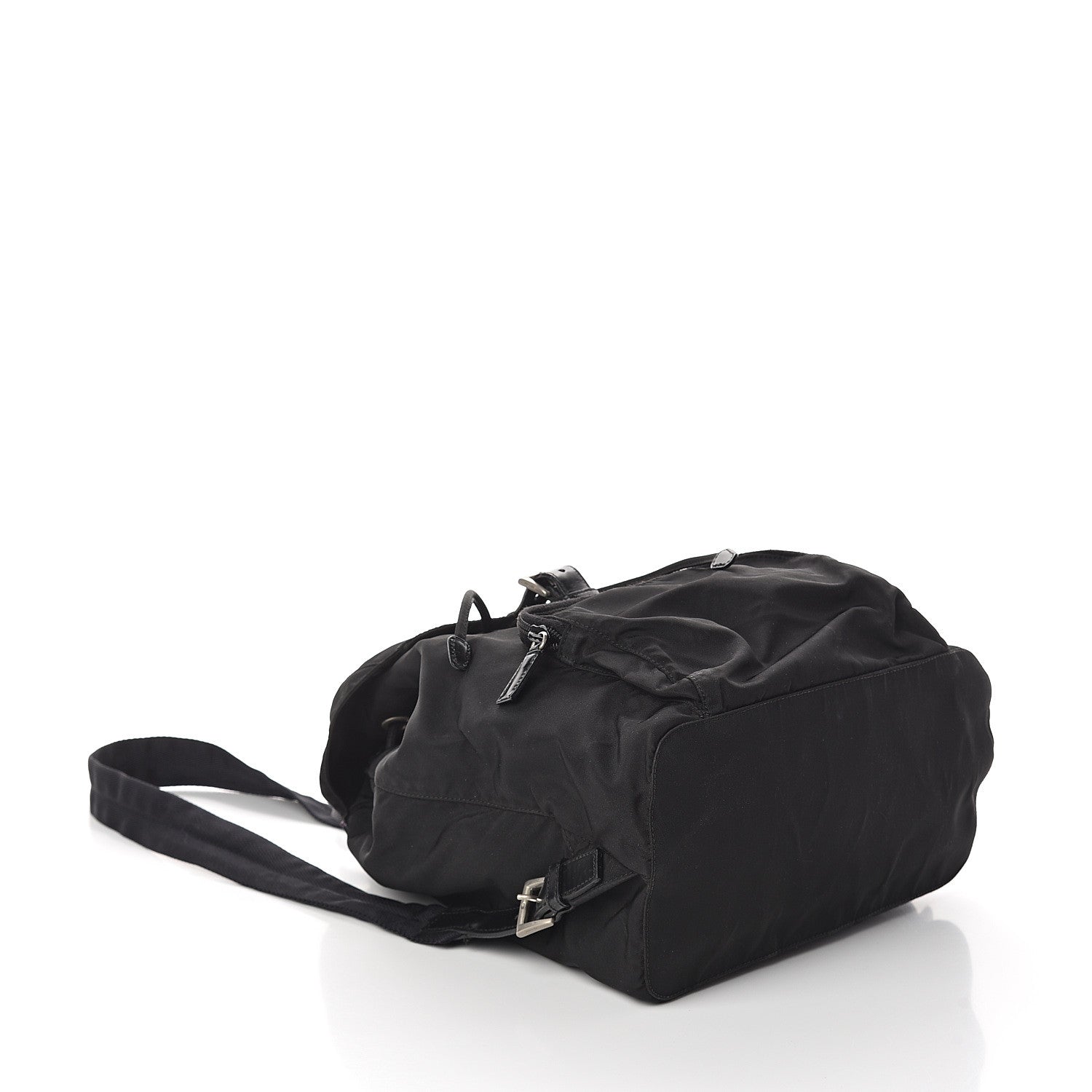 Prada Nylon Vela Medium Cinch Backpack Black 3 of 11