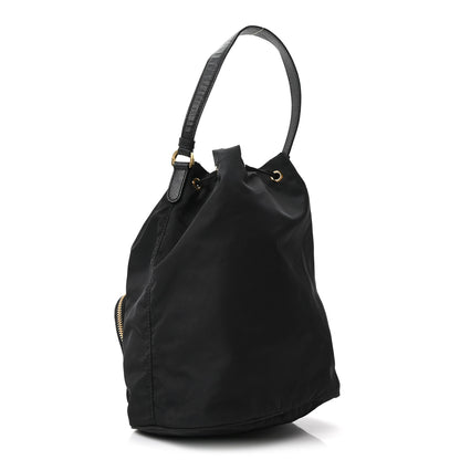 Prada Saffiano Tessuto Nylon Mini Bucket Crossbody Bag Black 3 of 10