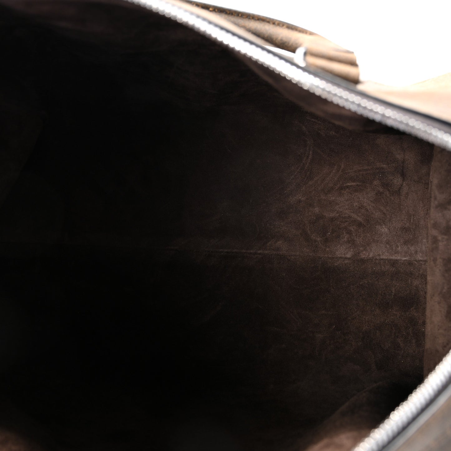 Waxed Suede Calfskin Large Boston Bag Brown