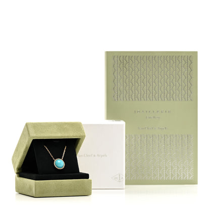 Van Cleef & Arpels 18K Yellow Gold Turquoise Perlee Couleurs Pendant Necklace 6 of 6