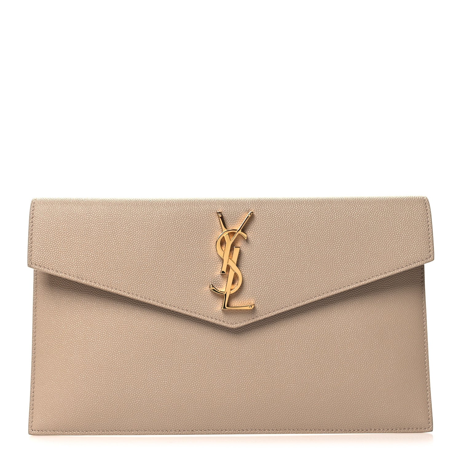 Saint Laurent Grain De Poudre Uptown Pouch Dark Beige 1 of 11