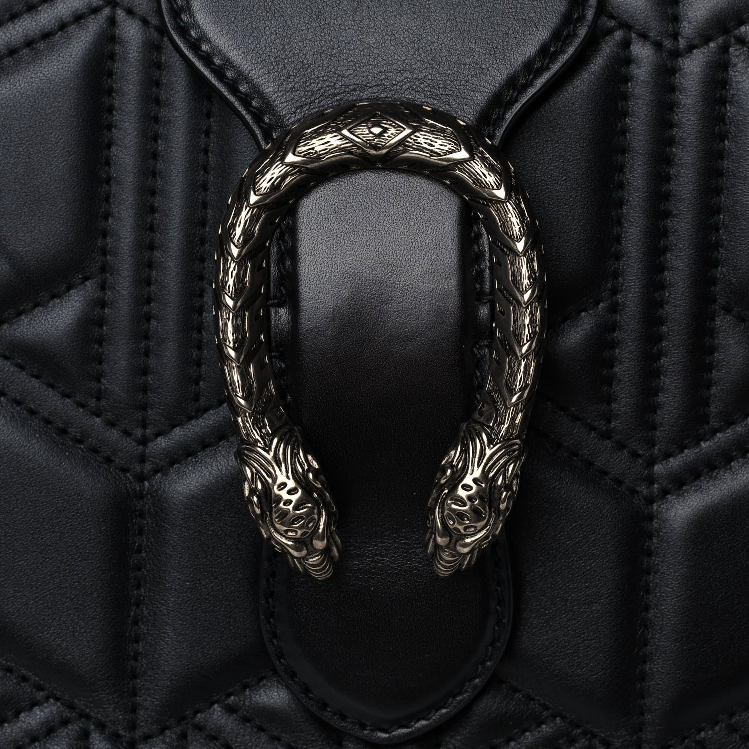 Gucci Calfskin Web Quilted Large Dionysus Tote Bag Black 9 of 12