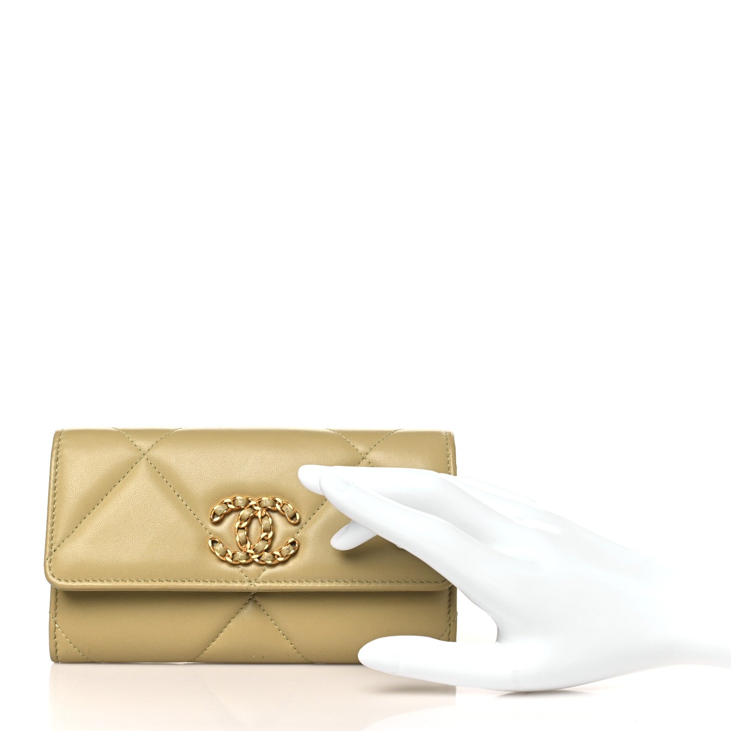 Chanel Lambskin Quilted Chanel 19 Flap Wallet 2 of 11