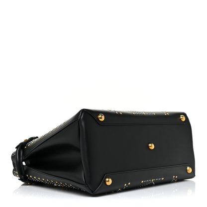 Burberry Smooth Calfskin Riveted Medium Banner Tote Black 4 of 11