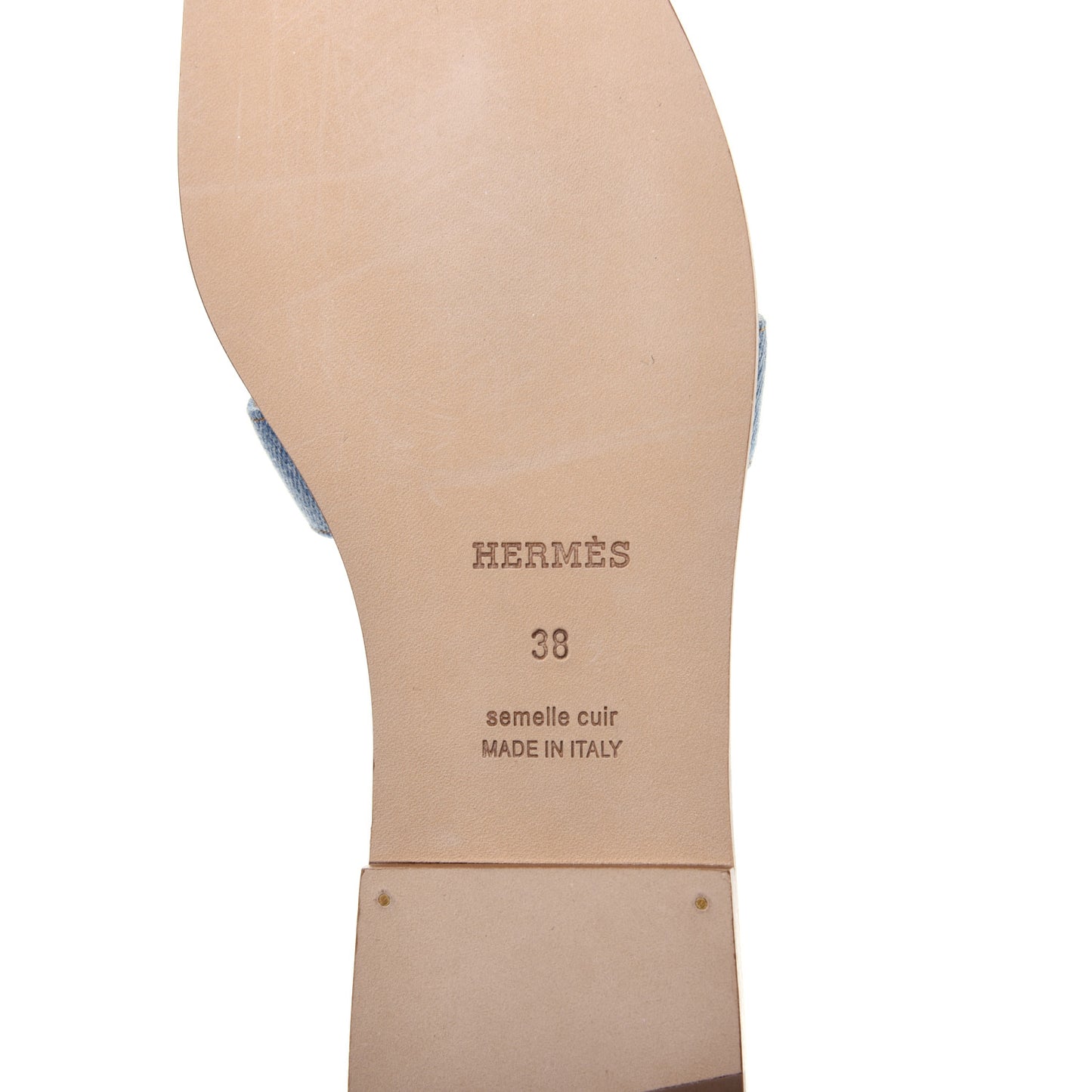 Denim Canvas Oran Sandals 38 Bleu Clair